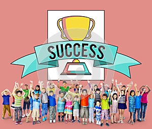 Children Kids Achievement Award Success Accomplishment Concept