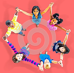 Children Kids Cheerful Unity Diversity Concept