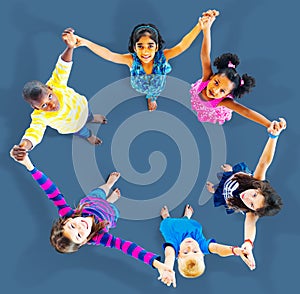 Children Kids Cheerful Unity Diversity Concept