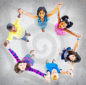 Children Kids Cheerful Unity Diversity Concept