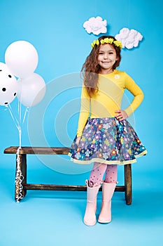 Children kids fashion dress little girl cute smile