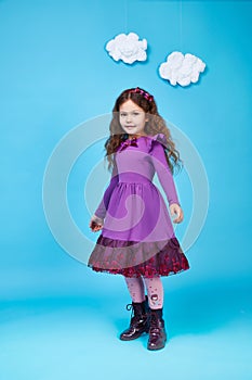 Children kids fashion dress little girl cute smile