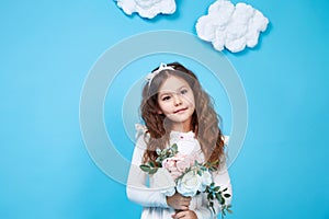 Children kids fashion dress little girl cute smile flower