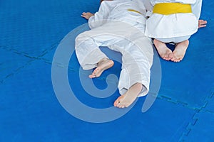 Children in kimono are sitting on tatami