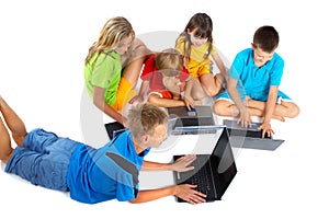 Children with laptops