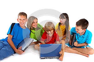 Children with laptops