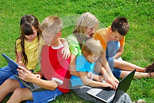 Children with laptops