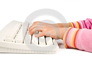 Children learning typing