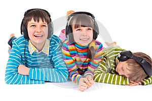 Children listening to music