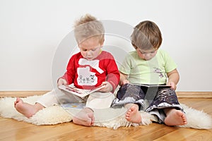 Children looking books