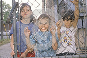 Children in a Los Angeles ghetto