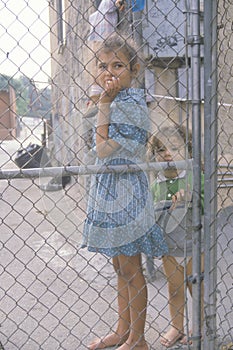 Children in a Los Angeles ghetto