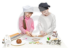 Children making christmas cookies