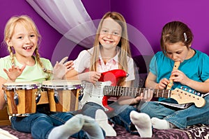 Children making music