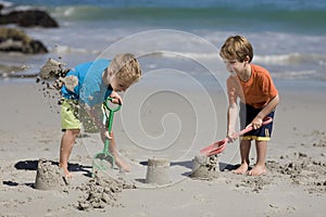 Children making sand castles