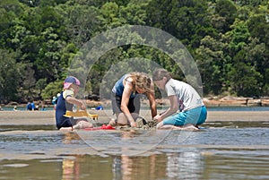 children making sand castles