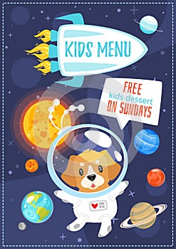 Children menu meal template.