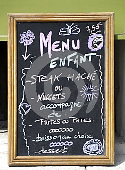 Children menu sign