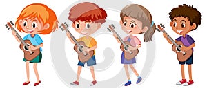 Children music band concept in cartoon design