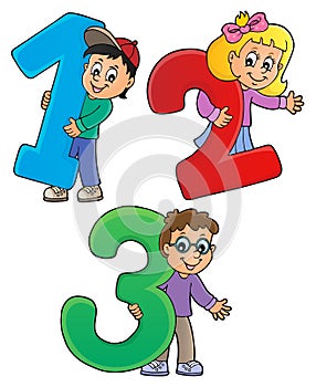 Children with numbers theme 1