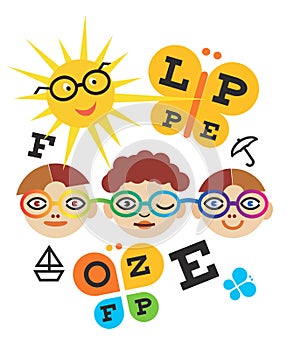 Children optometry test.