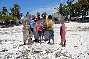 Children on the Pingwe beach, Zanzibar, Tanzania, Africa