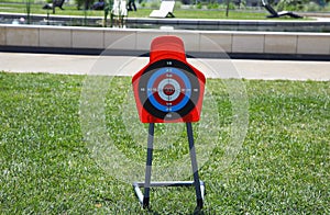Children play . Kids Archery Bow Suction Arrow Target Board Set Outdoor Garden Fun Game Toy . Kids festival