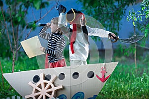 children play pirates