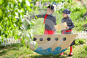 Children play pirates