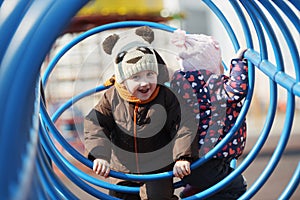 Children play on the playground