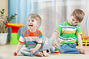 Children play with toys indoor