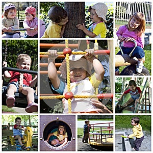 Children playground - collage photo