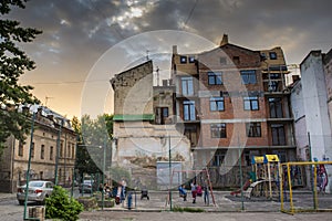 Children playground in the Lviv city in Ukraine