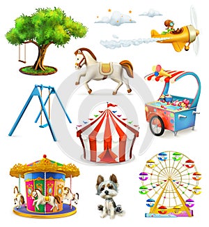 Children playground icons