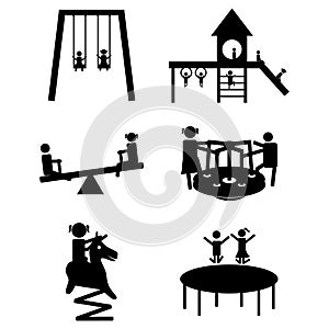 Children Playground Outdoor Park Silhouette