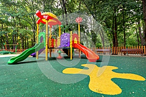 Children playground in the park.