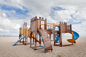 Children playground. Slide and climbing frames