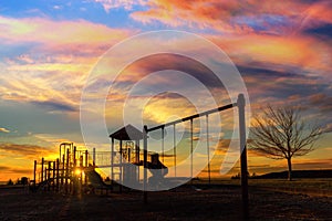 Children Playground at Sunset in Happy Valley OR