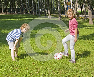Children playing with ball