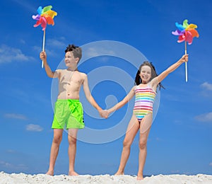 Children playing on beach