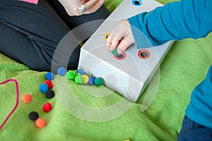 Children playing on the bed