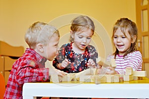 Children playing blocks