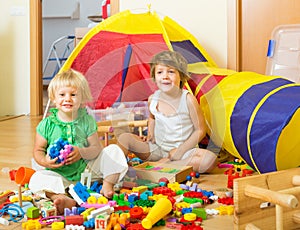 Children playing with blocks