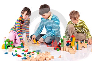 Children playing with blocks