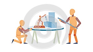 Children Playing Building Blocks: Creative Learning & Fun, vector design Generative AI