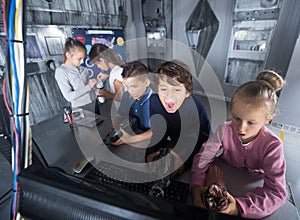 Children playing in bunker questroom