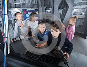 Children playing in bunker questroom