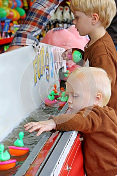 Children Playing Carnival Duck Game