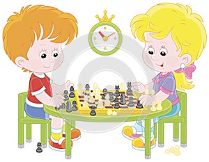 Children playing chess