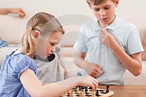 Children playing chess